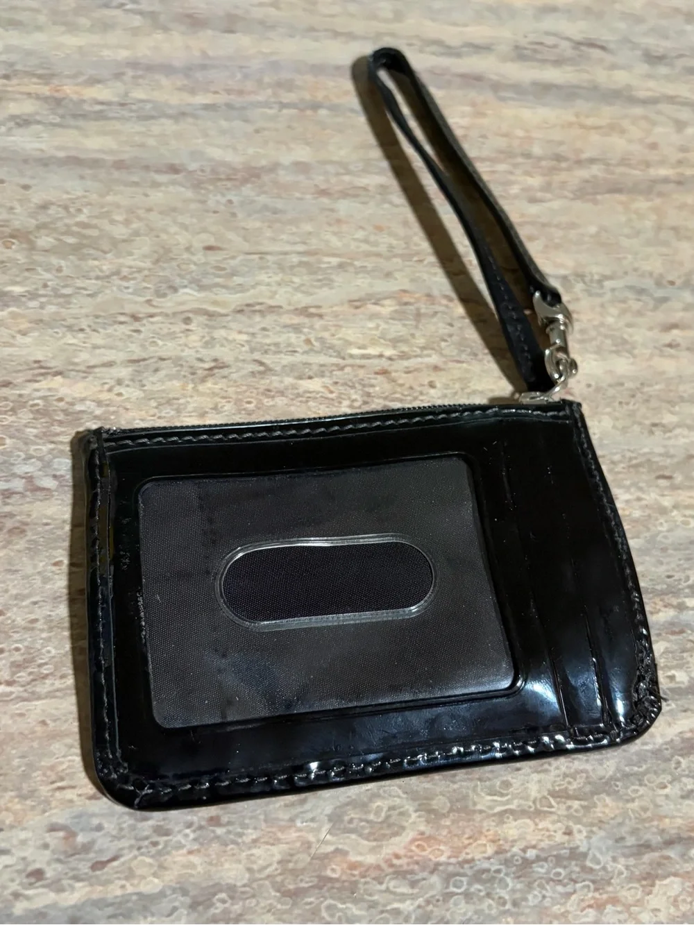 Coach Black Signature Wristlet Card Pouch